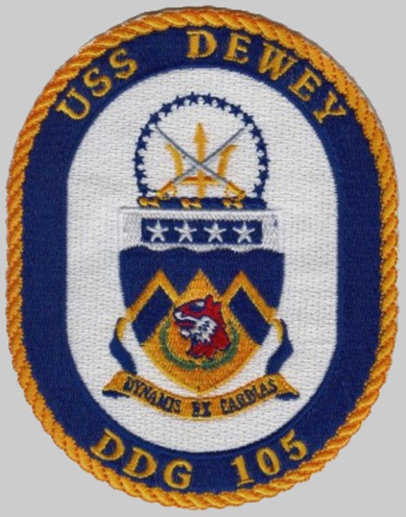 ddg-110 uss dewey crest insignia patch badge arleigh burke class guided missile destroyer aegis us navy 02p
