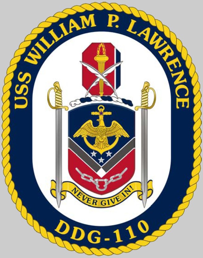 ddg-110 uss william p. lawrence crest insignia patch badge arleigh burke class guided missile destroyer aegis us navy 02c