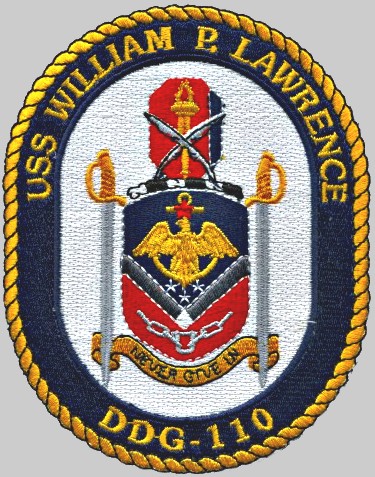 ddg-110 uss william p. lawrence crest insignia patch badge arleigh burke class guided missile destroyer aegis us navy 02p
