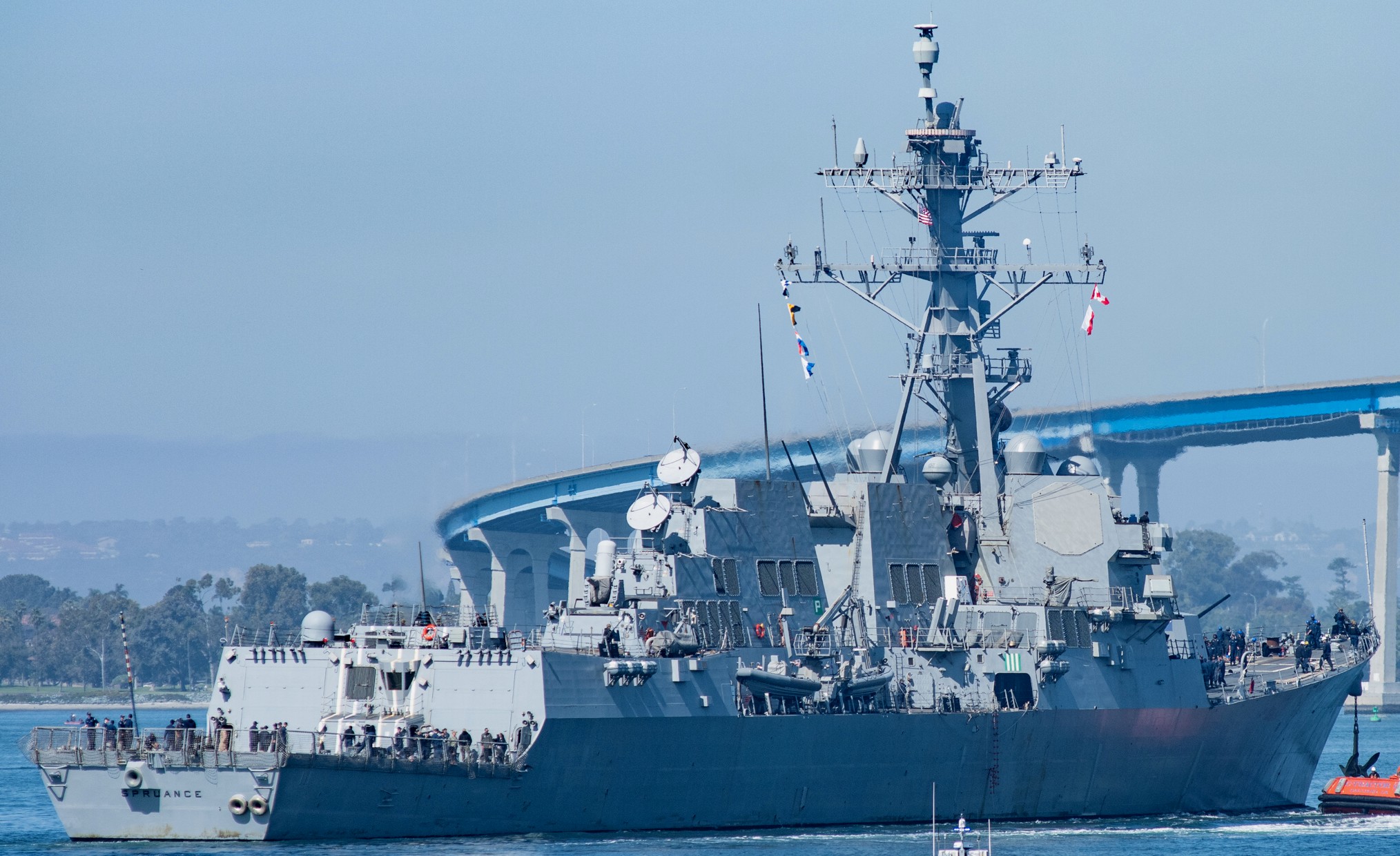 uss spruance ddg-111 guided missile destroyer departing san diego march 2025