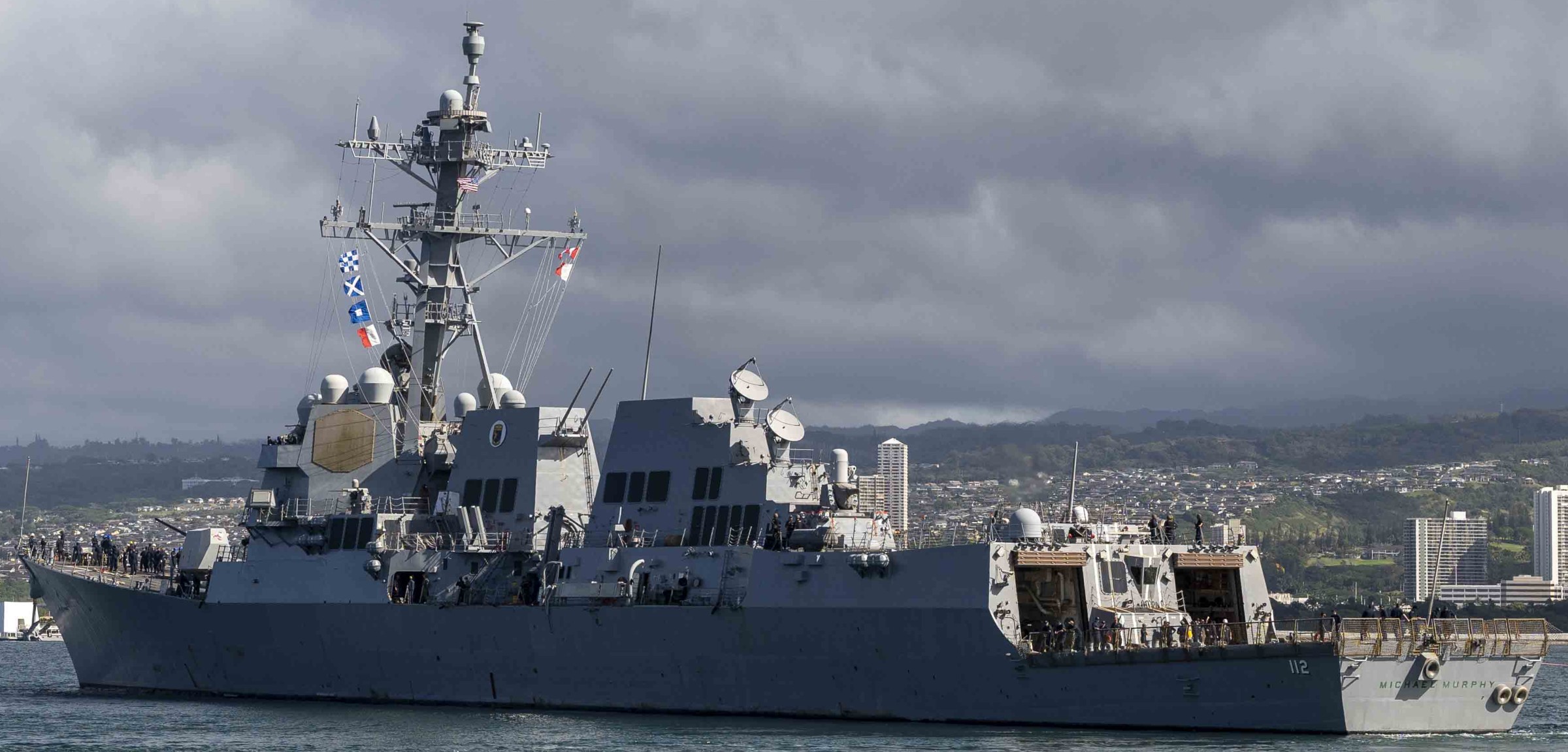 uss michael murphy ddg-112 guided missile destroyer departing pearl harbor hickam hawaii 2025 88