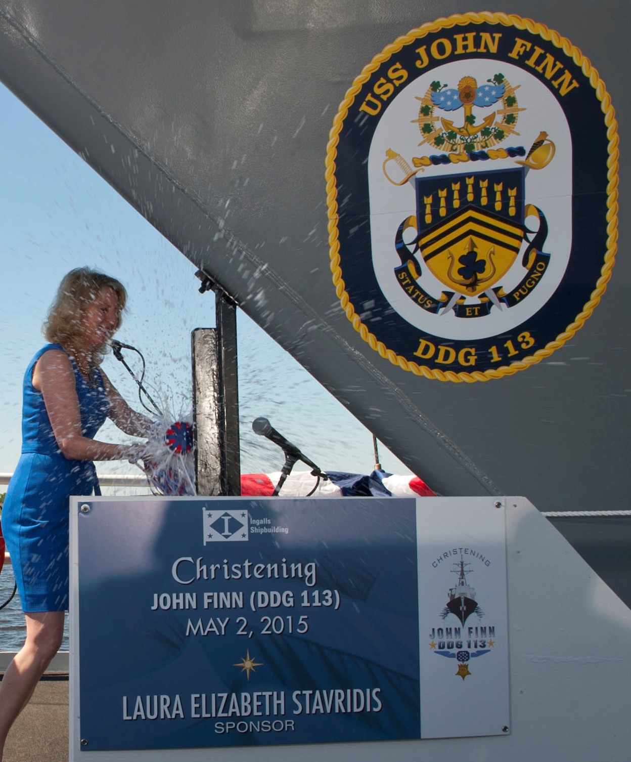 ddg-113 uss john finn arleigh burke class guided missile destroyer us navy aegis 04 christening ceremony pascagoula