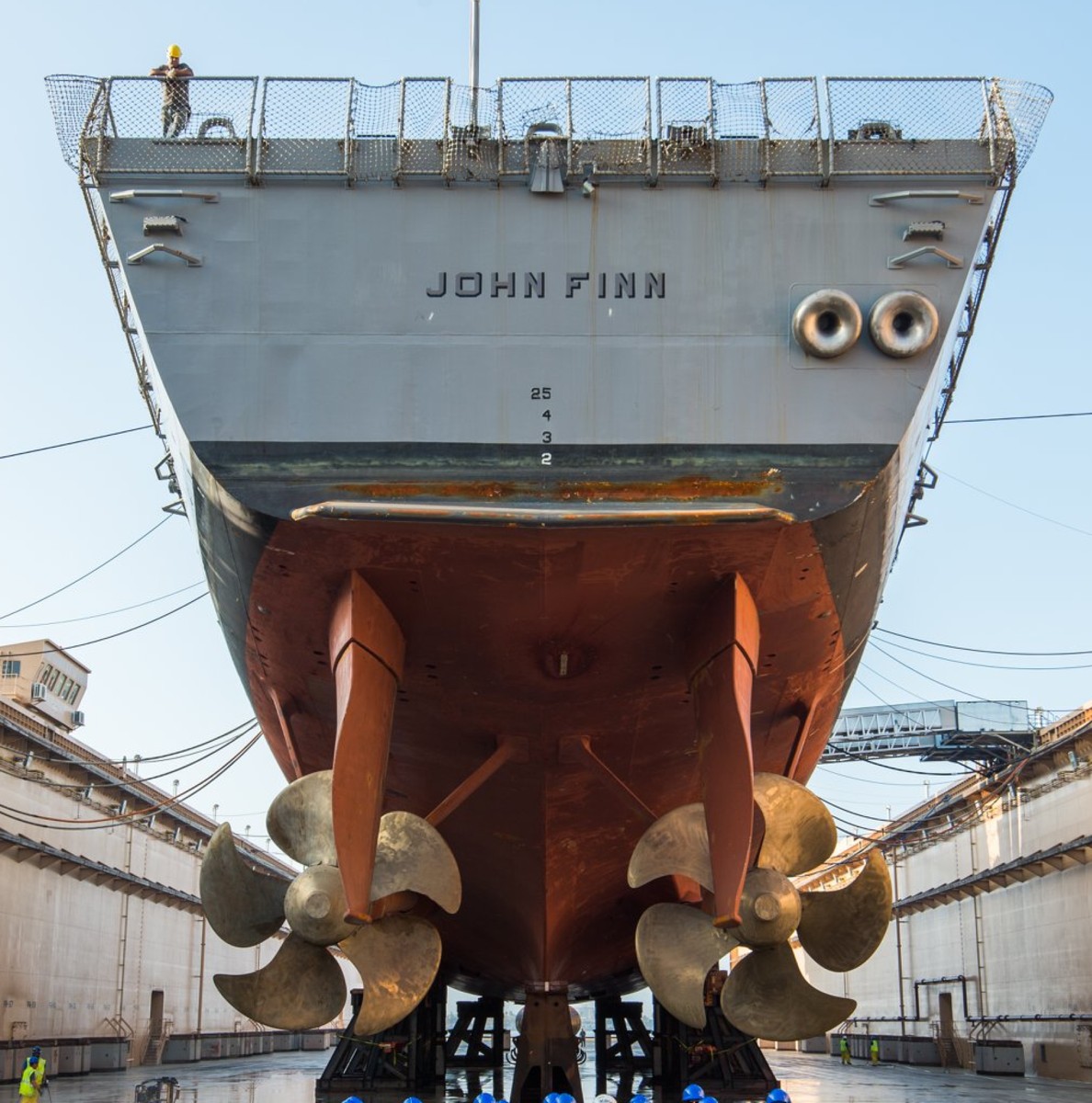 ddg-113 uss john finn arleigh burke class guided missile destroyer us navy aegis 27 dry dock