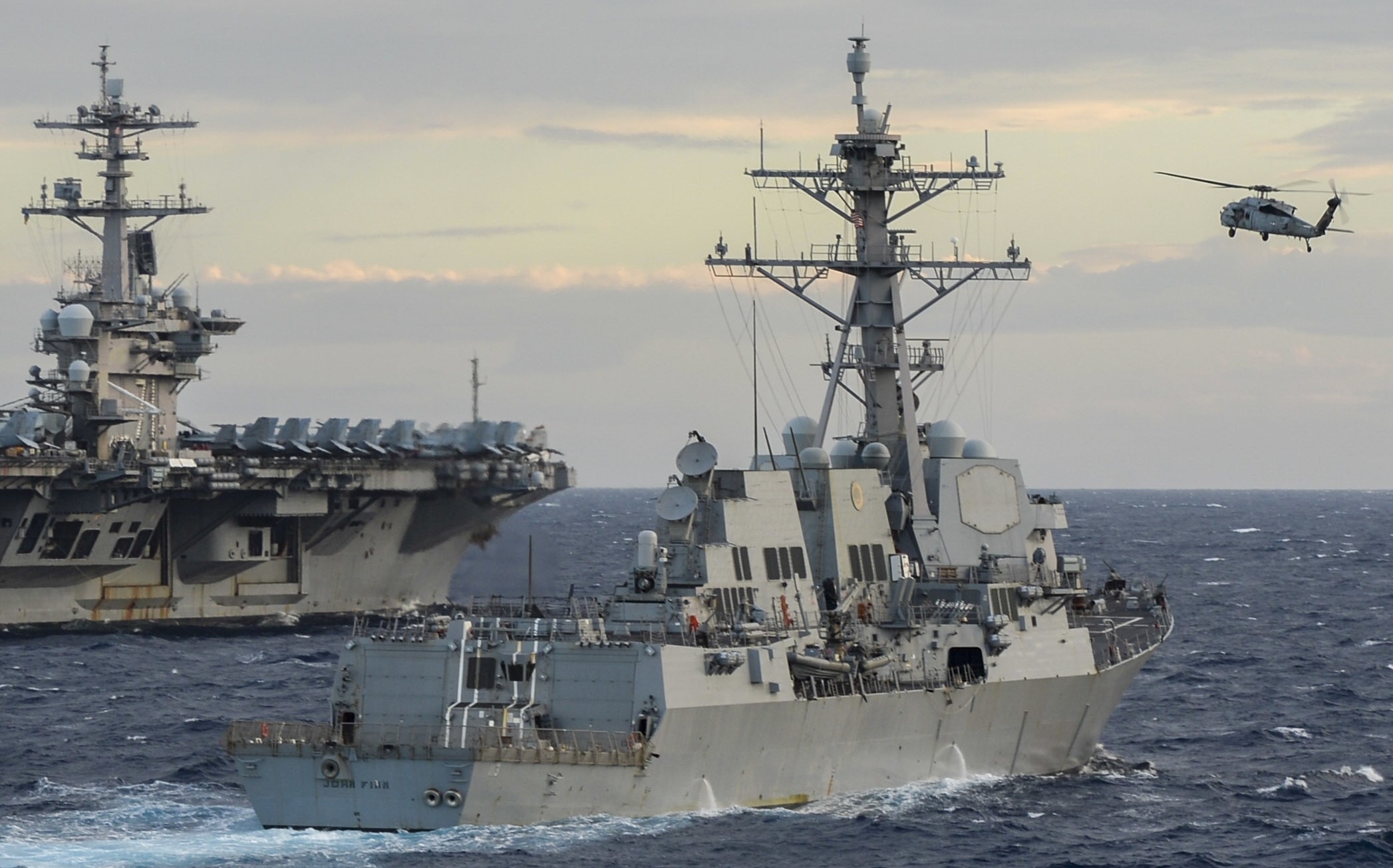ddg-113 uss john finn arleigh burke class guided missile destroyer us navy aegis 50 south china sea