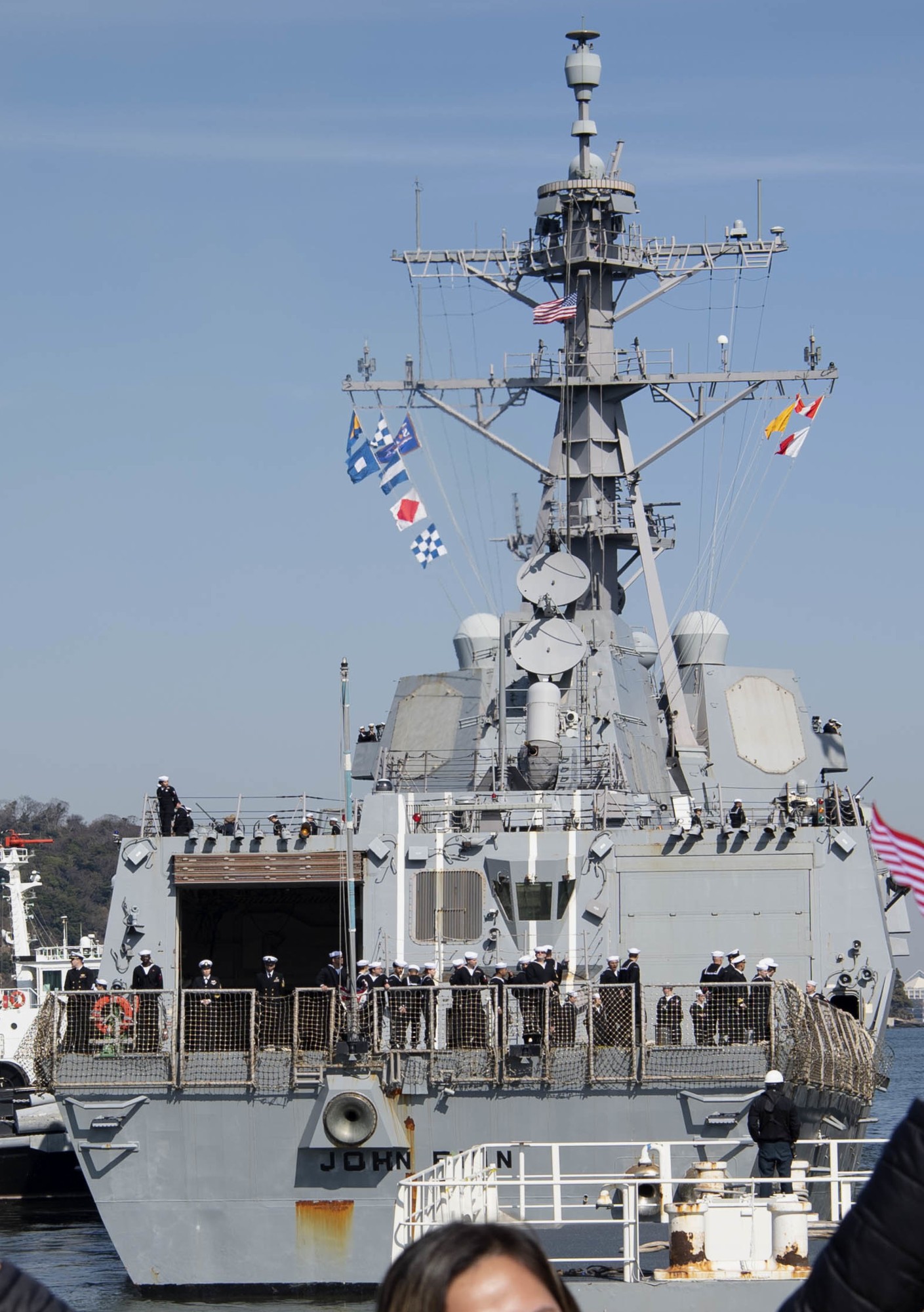 ddg-113 uss john finn arleigh burke class guided missile destroyer aegis us navy new homeport yokosuka japan 63