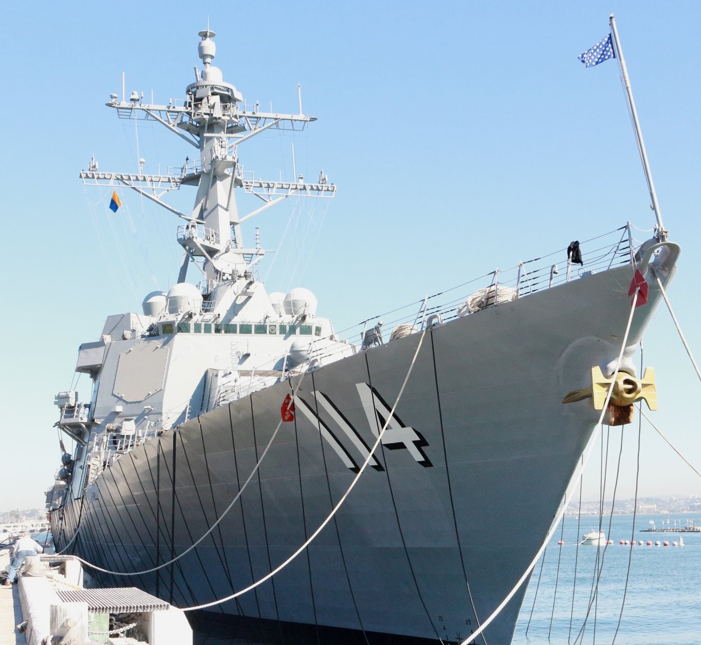 ddg-114 uss ralph johnson arleigh burke class guided missile destroyer us navy aegis 17 deperming point loma