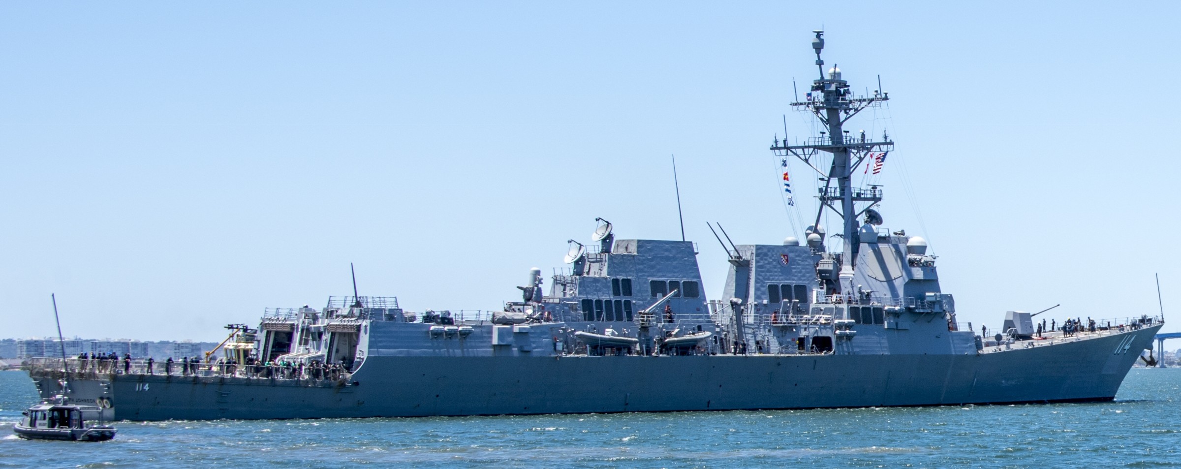 ddg-114 uss ralph johnson arleigh burke class guided missile destroyer us navy aegis 27 naval base san diego