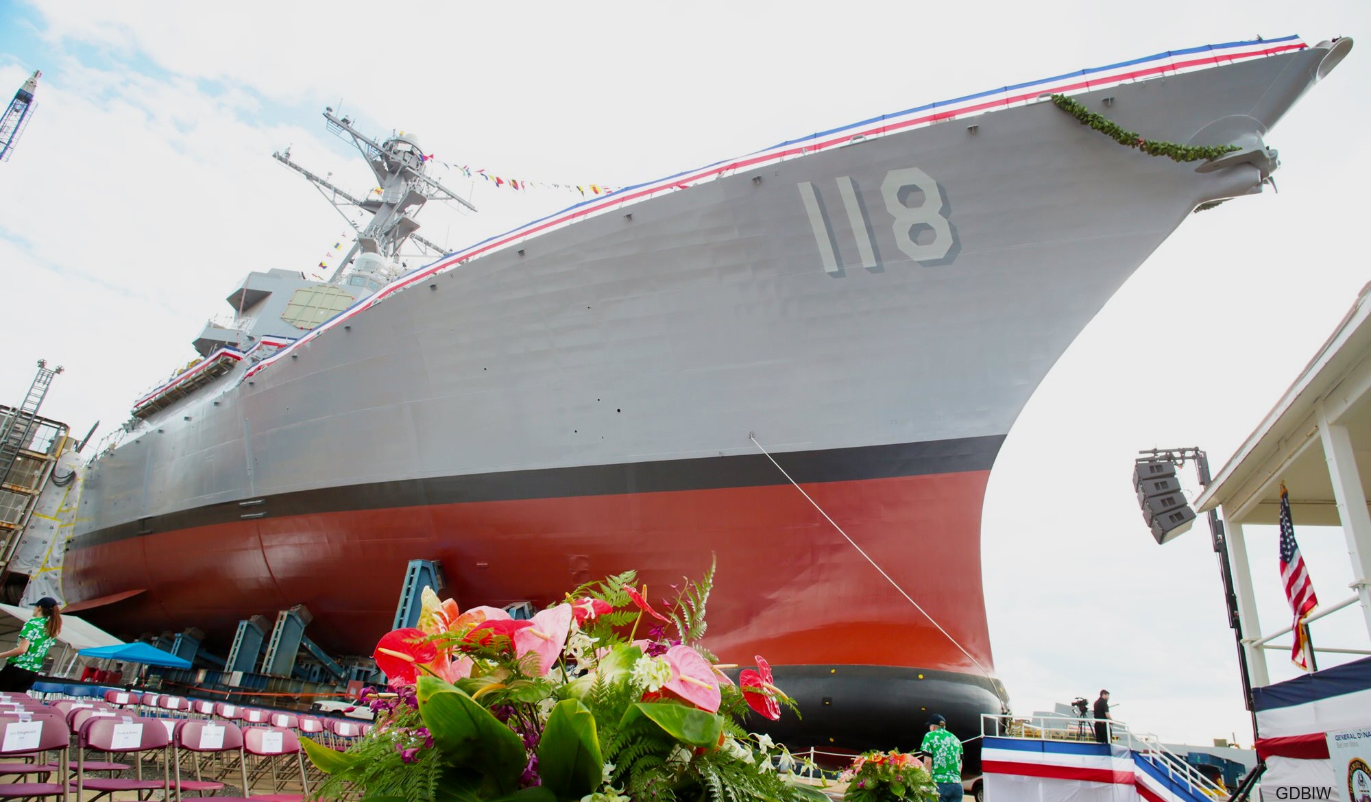 ddg-118 uss daniel inouye arleigh burke class guided missile destroyer us navy aegis bath gdbiw 05 christening