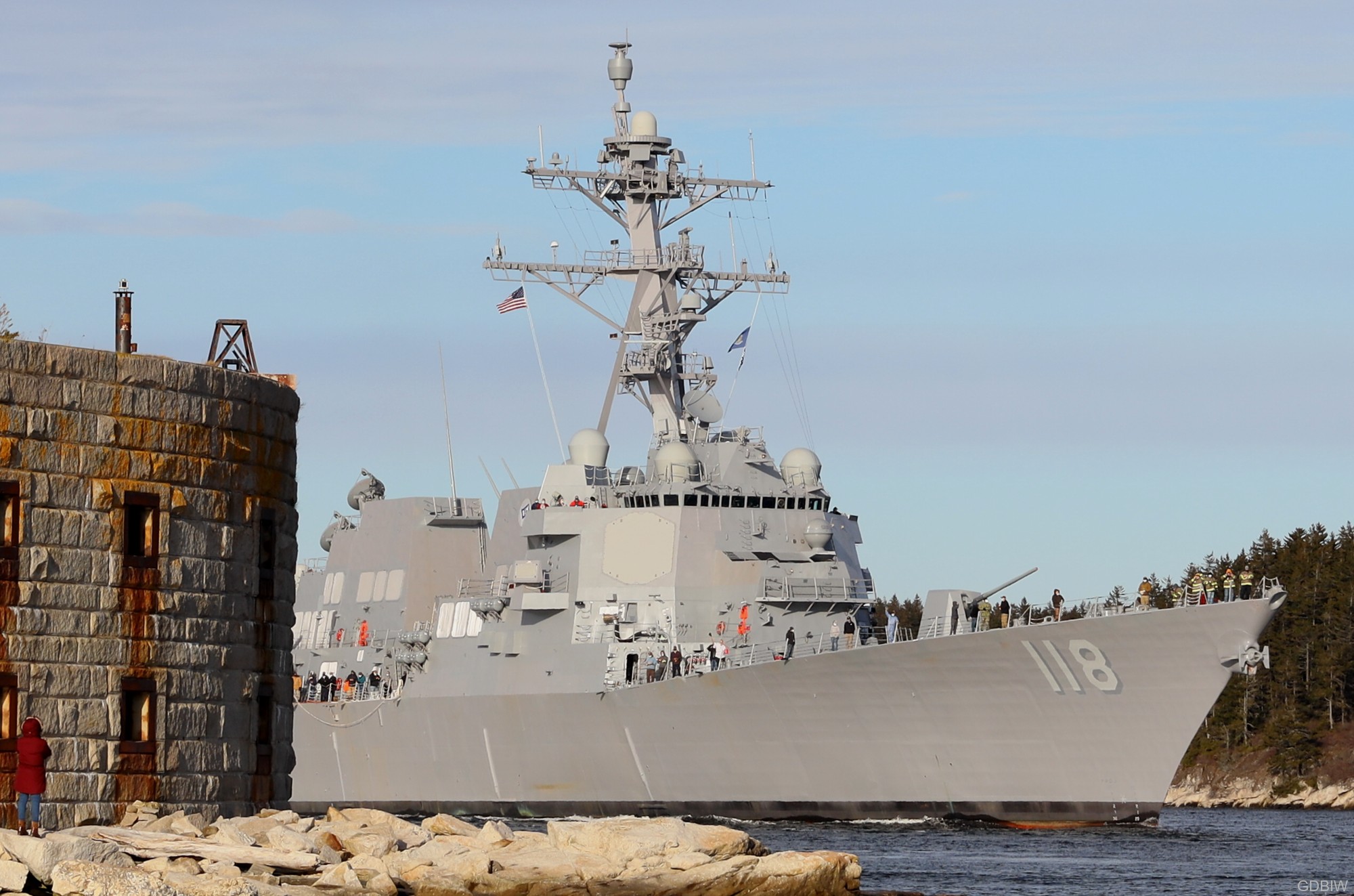 ddg-118 uss daniel inouye arleigh burke class guided missile destroyer us navy aegis bath gdbiw 09 kennebec river