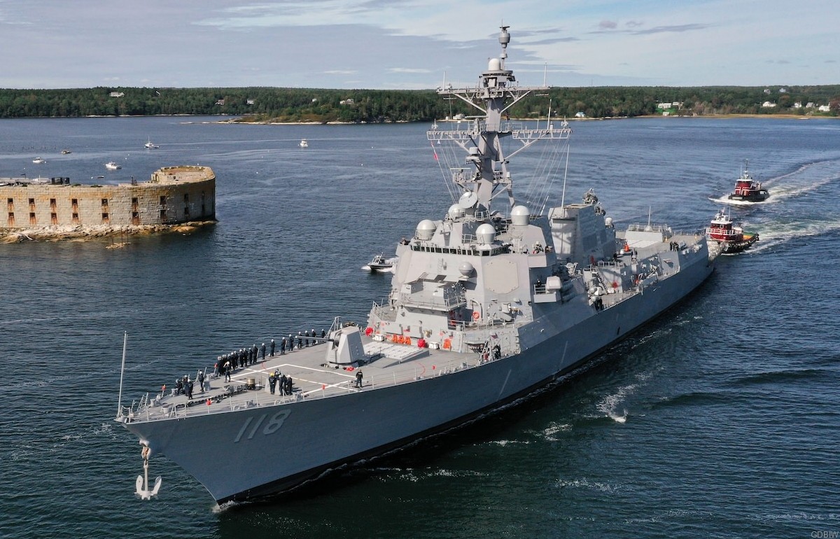 ddg-118 uss daniel inouye arleigh burke class guided missile destroyer us navy aegis bath gdbiw 15 bath iron works