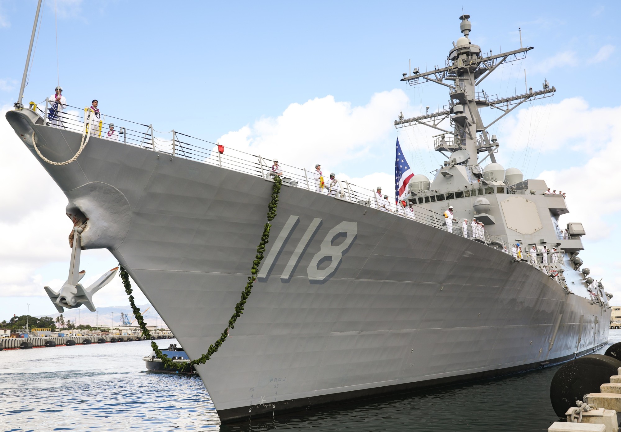 ddg-118 uss daniel inouye arleigh burke class guided missile destroyer us navy aegis bath gdbiw 25 joint base pearl jarbor hickam hawaii