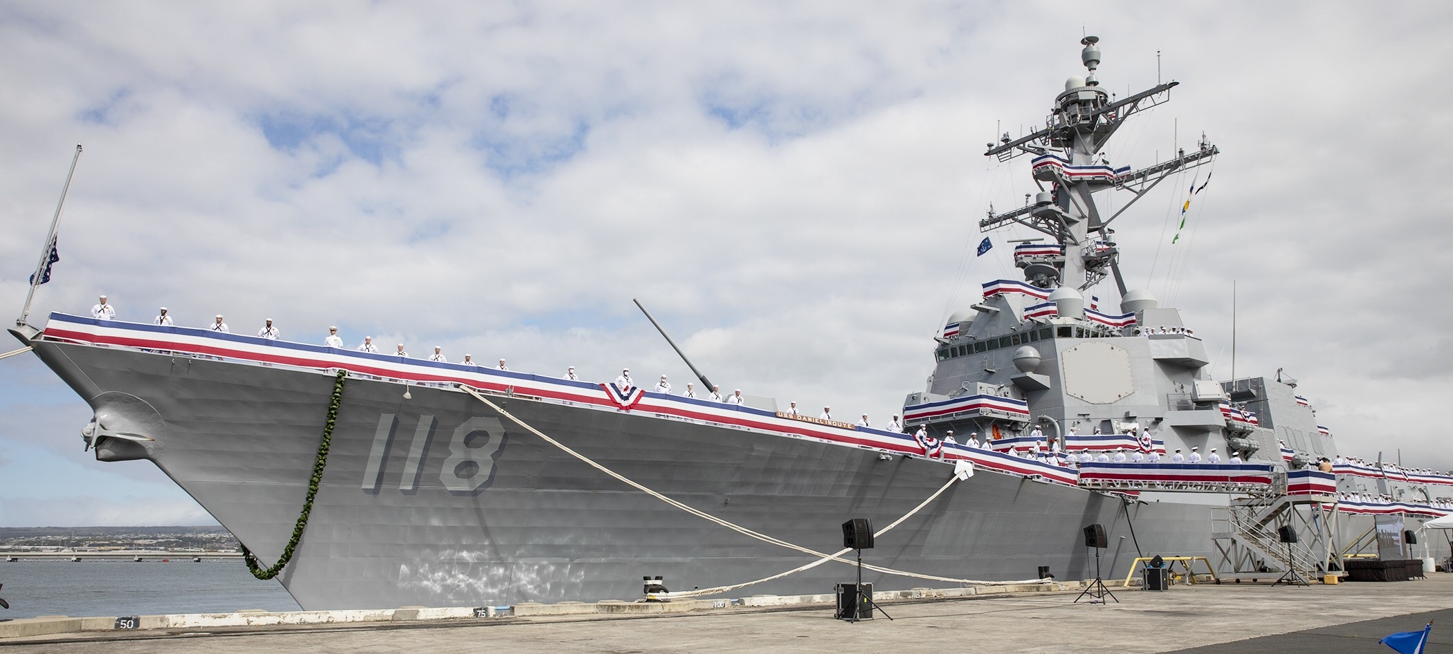 ddg-118 uss daniel inouye arleigh burke class guided missile destroyer us navy commissioning ceremony joint base pearl harbor hickam hawaii 28