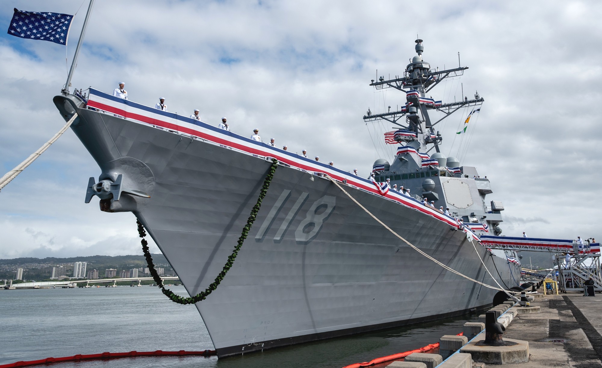 ddg-118 uss daniel inouye arleigh burke class guided missile destroyer us navy commissioning ceremony joint base pearl harbor hickam hawaii 30