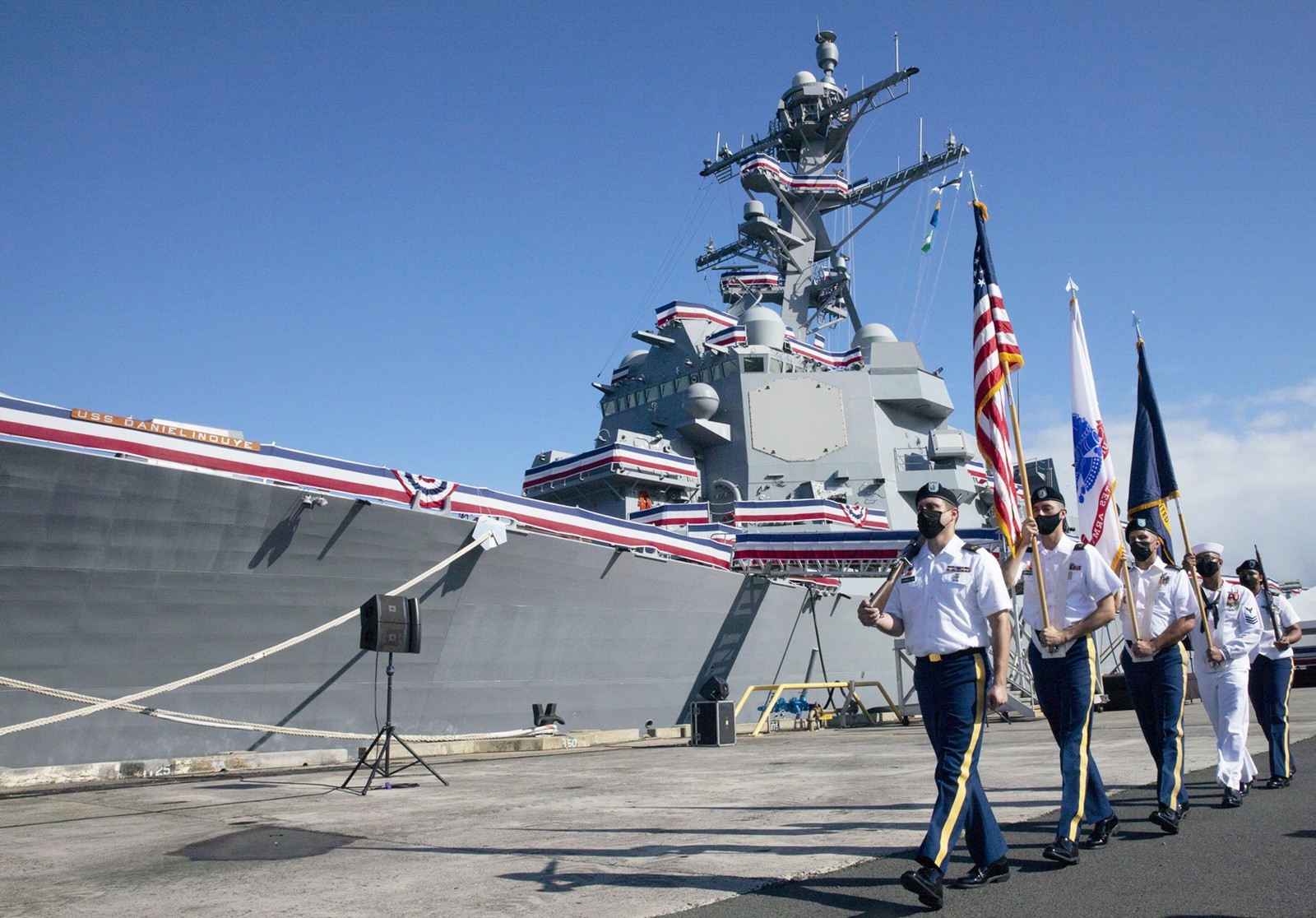 ddg-118 uss daniel inouye arleigh burke class guided missile destroyer us navy commissioning ceremony joint base pearl harbor hickam hawaii 31