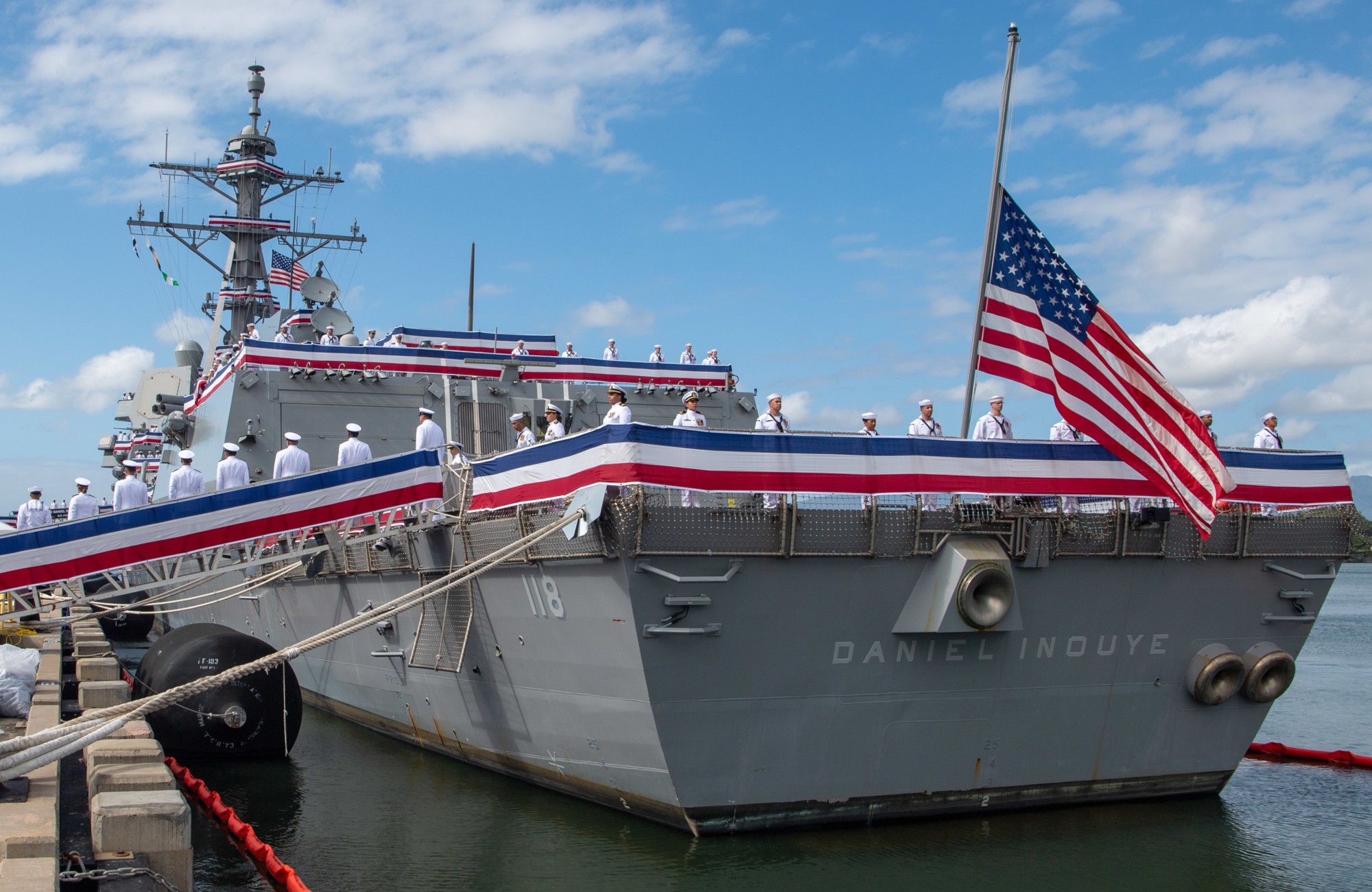 ddg-118 uss daniel inouye arleigh burke class guided missile destroyer us navy commissioning ceremony joint base pearl harbor hickam hawaii 33