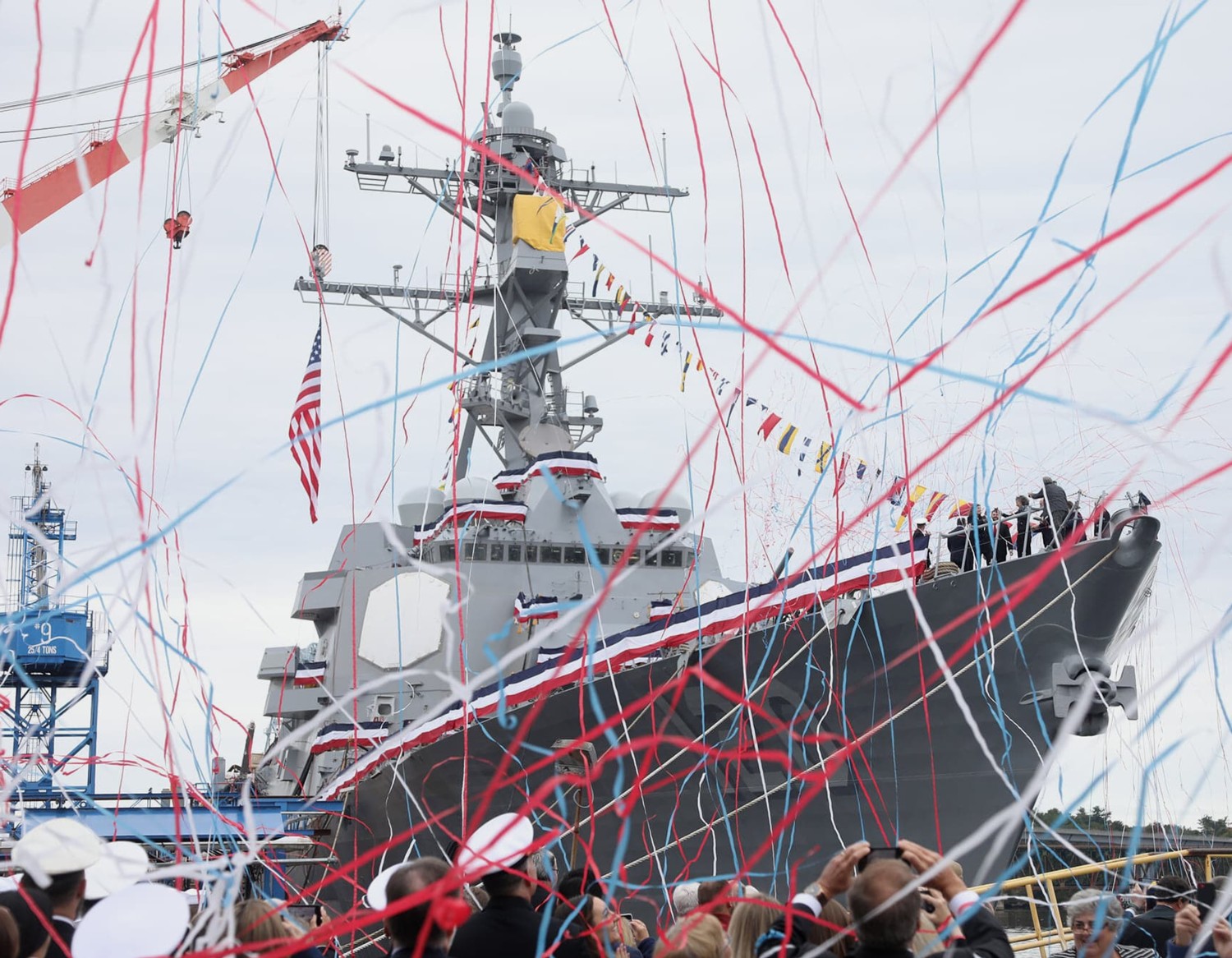 ddg-120 uss carl m. levin arleigh burke class guided missile destroyer aegis us navy christening bath iron works maine 35