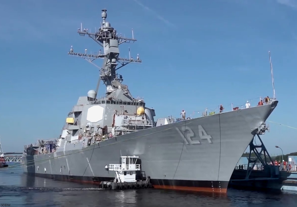 ddg-124 uss harvey c. barnum arleigh burke class guided missile destroyer aegis us navy gdbiw launching 04