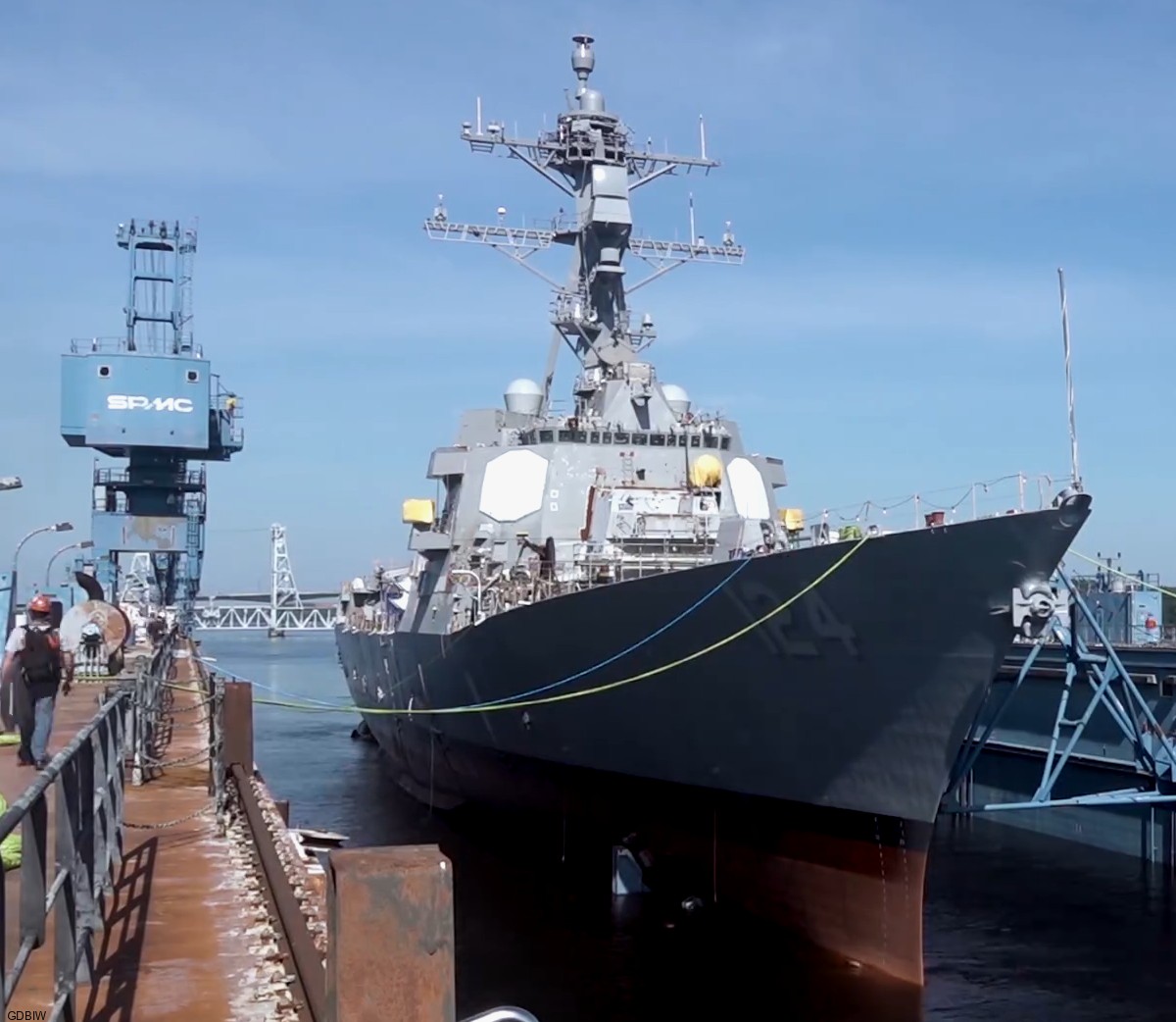 ddg-124 uss harvey c. barnum arleigh burke class guided missile destroyer aegis us navy gdbiw launching 07