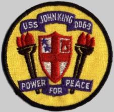 DDG-3 USS John King patch crest insignia