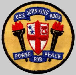 DDG-3 USS John King patch crest insignia