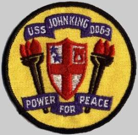 USS John King DDG-3 patch crest insignia