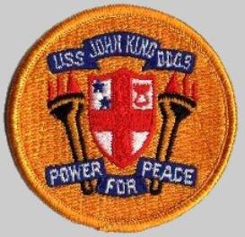 DDG-3 USS John King patch crest insignia