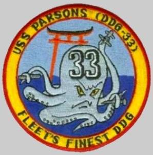 DDG-33 USS Parsons cruise patch