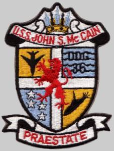 DDG-36 USS John S. McCain patch crest insignia