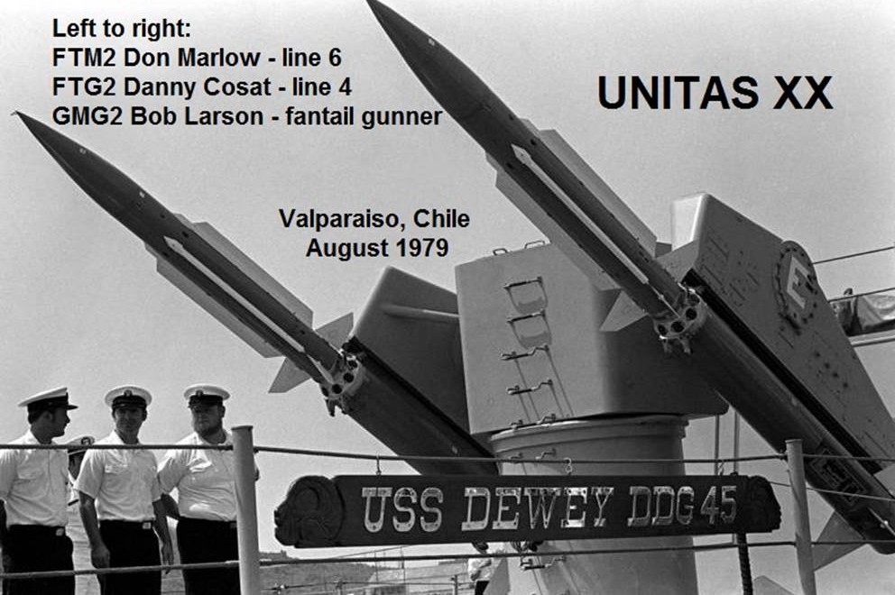 ddg-45 uss dewey farragut class destroyer us navy 1979 18a mk-10 launcher rim-67a standard missile sm-1er unitas xx