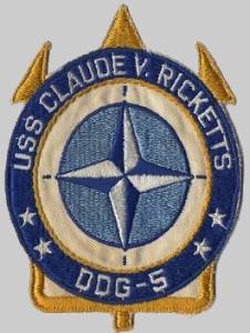 DDG-5 USS Claude V. Ricketts patch crest insignia