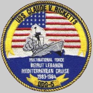 DDG-5 USS Claude V. Ricketts cruise patch
