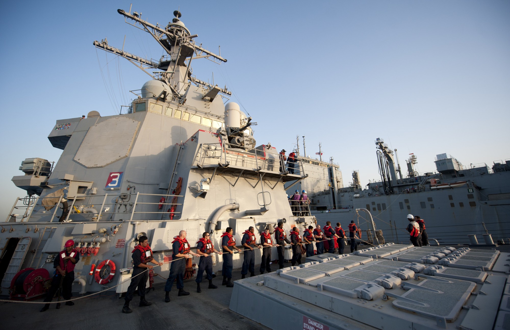 uss arleigh burke ddg-51 guided missile destroyer eplenishment at sea ras 2014 117