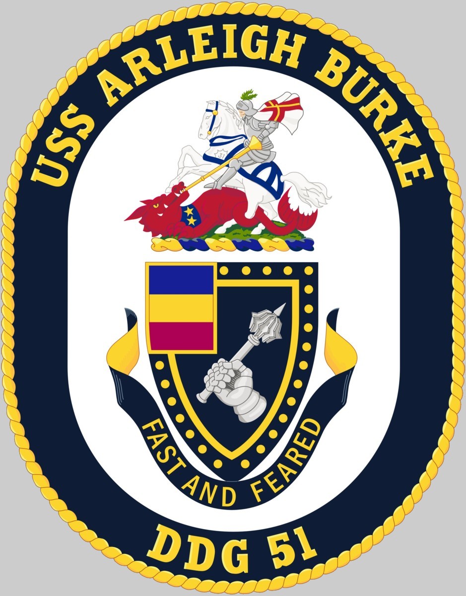 ddg-51 uss arleigh burke insignia crest patch badge destroyer us navy 02x