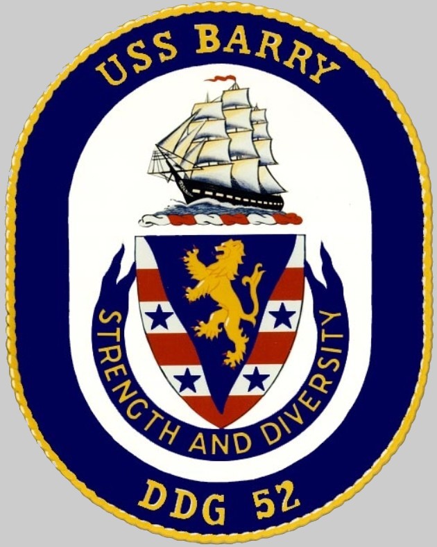 ddg-52 uss barry insignia crest patch badge destroyer us navy 03