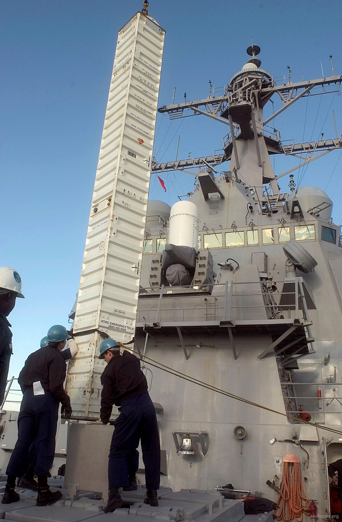 ddg-54 uss curtis wilbur destroyer us navy 75 mk-41 vls tomahawk tlam canister onload