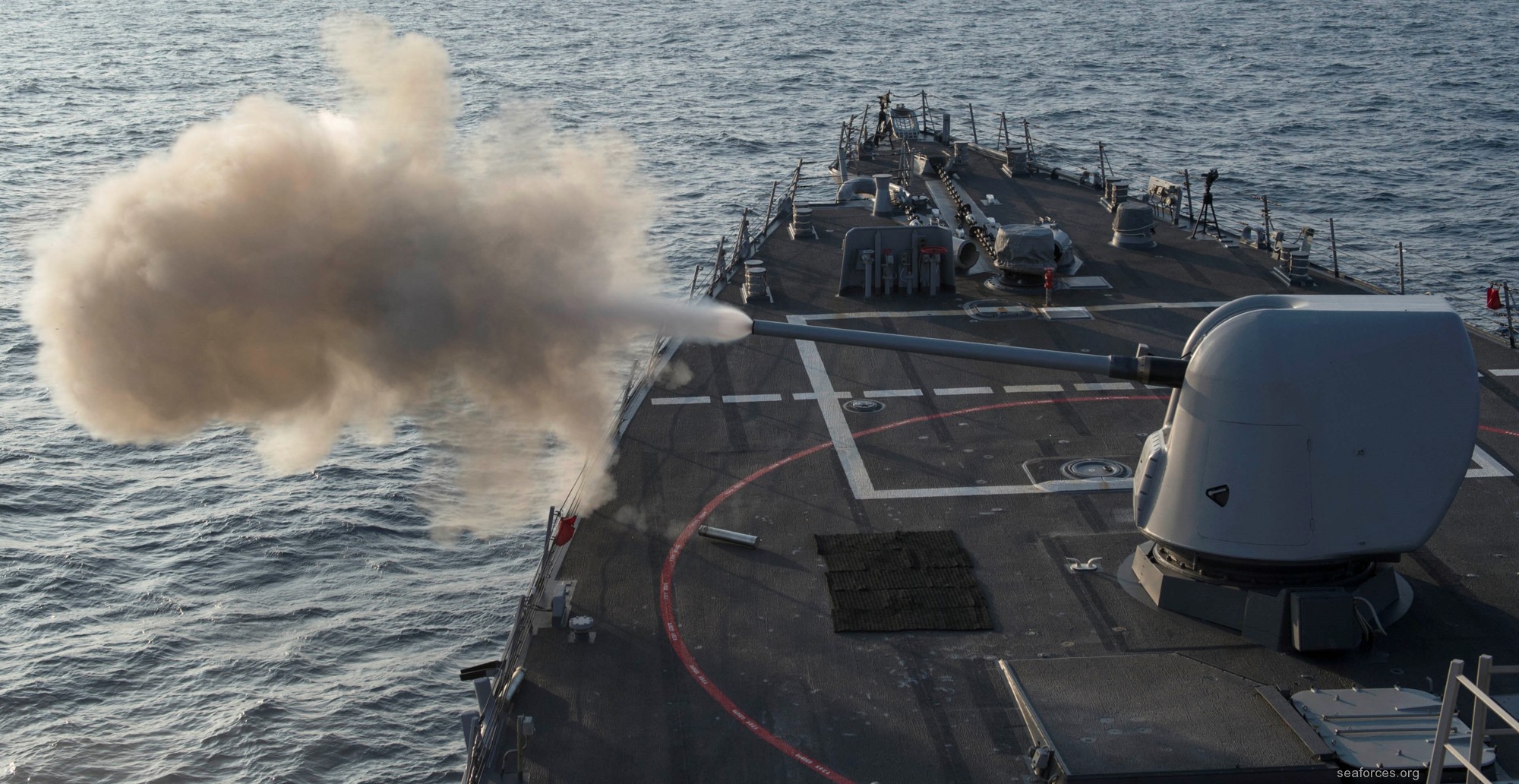 ddg-55 uss stout guided missile destroyer us navy 35 mk-45 gun fire