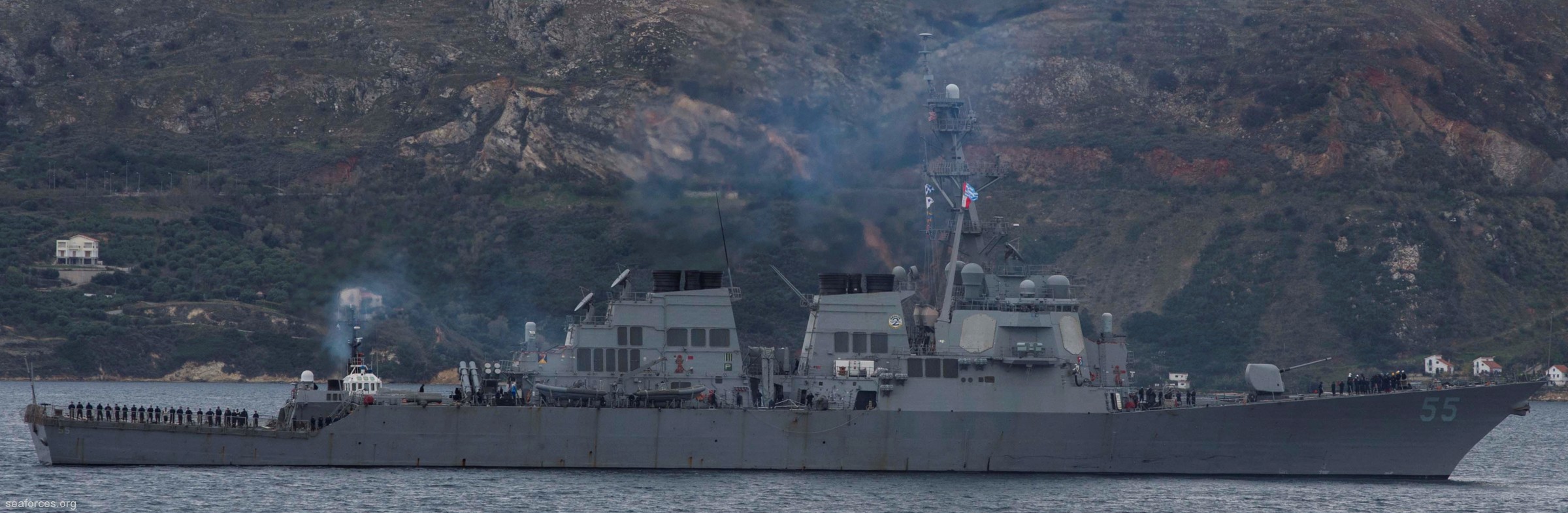 ddg-55 uss stout guided missile destroyer us navy 55 souda bay crete greece