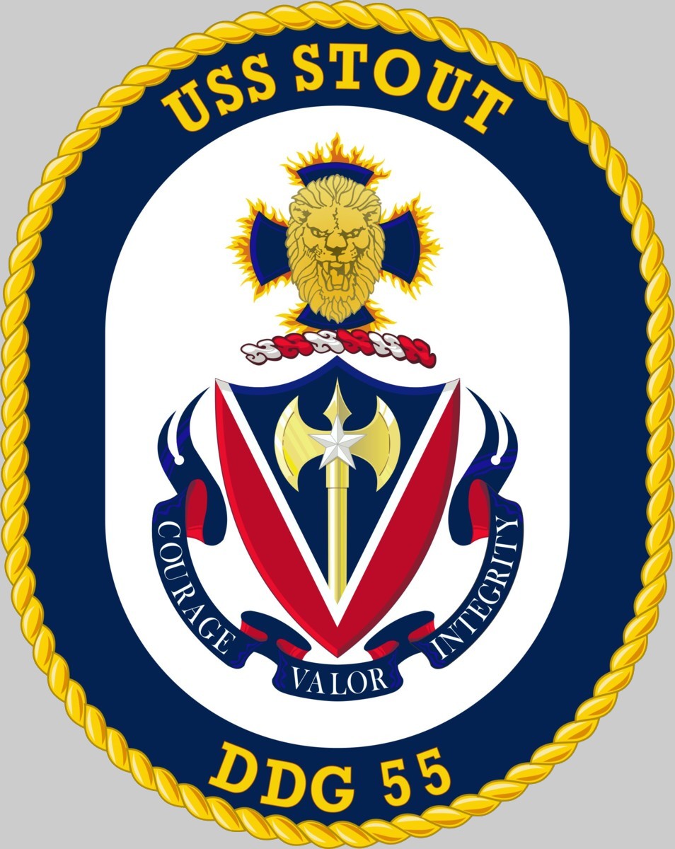 ddg-55 uss stout insignia crest patch badge destroyer us navy 03x