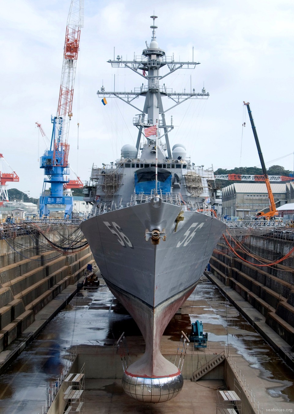uss john s. mccain ddg-56 arleigh burke class destroyer us navy 56 yokosuka dry dock