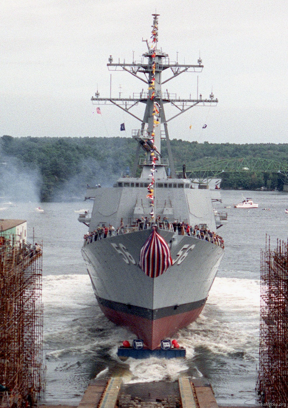 uss john s. mccain ddg-56 arleigh burke class destroyer us navy 90 launching ceremony 1992