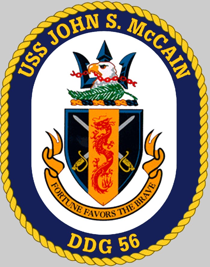 ddg-56 uss john s. mccain insignia crest patch badge destroyer us navy 02