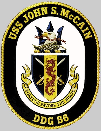ddg-56 uss john s. mccain insignia crest patch badge destroyer us navy
