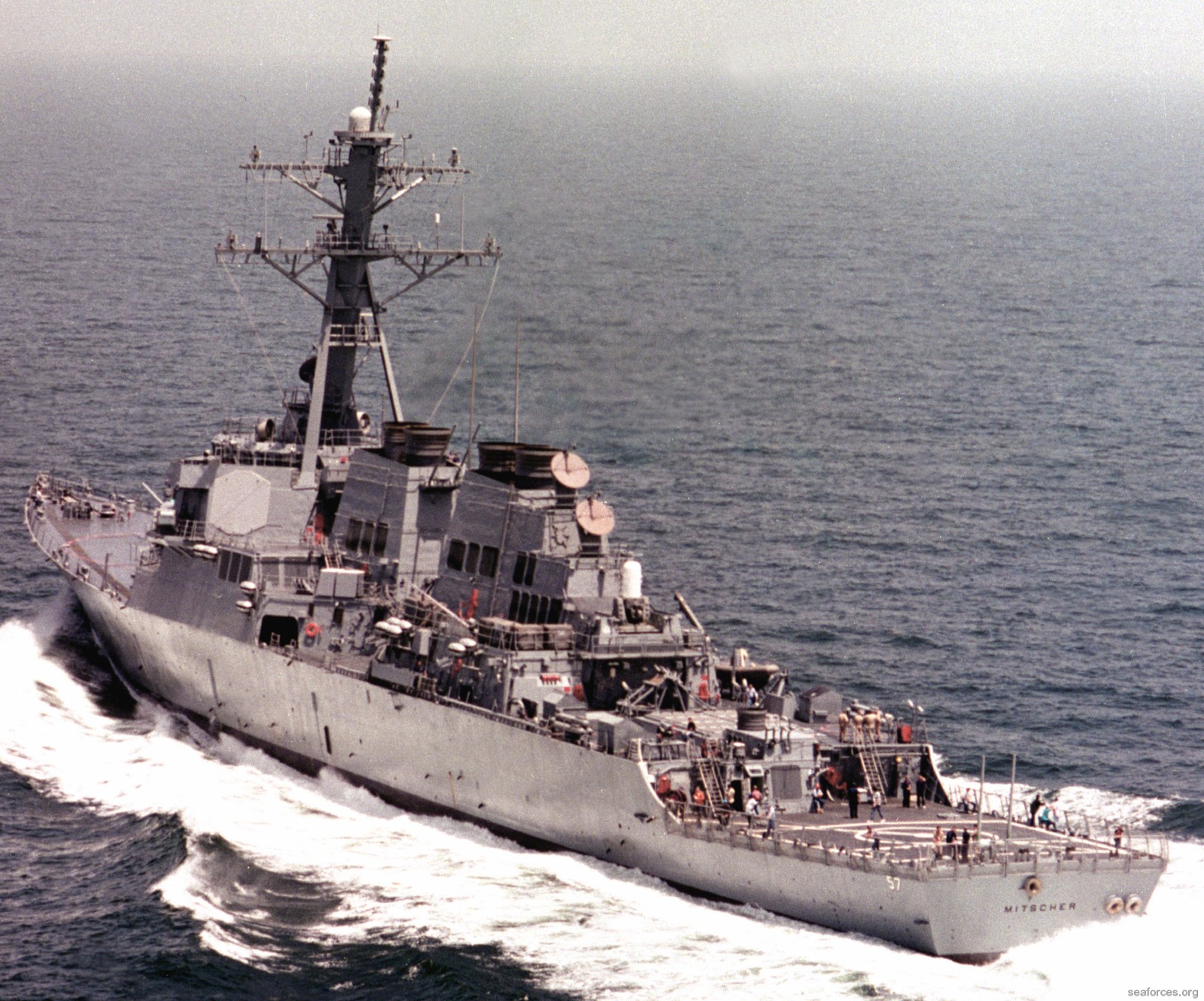 ddg-57 uss mitscher guided missile destroyer us navy 86 trials ingalls shipbuilding