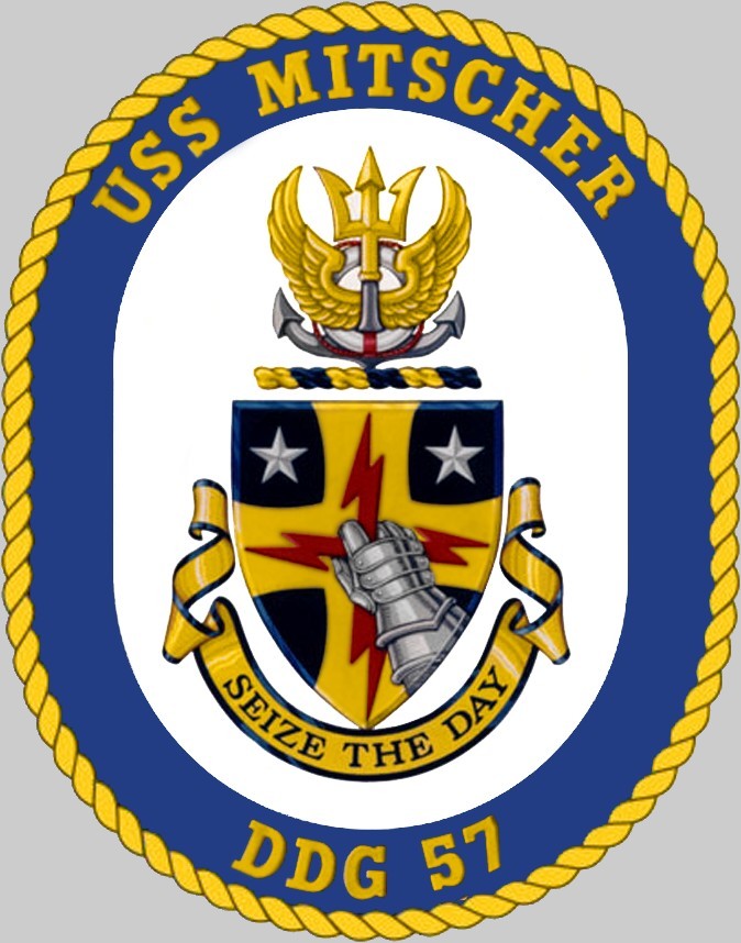 ddg-57 uss mitscher insignia crest patch badge destroyer us navy 02