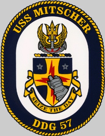 ddg-57 uss mitscher insignia crest patch badge destroyer us navy 03x
