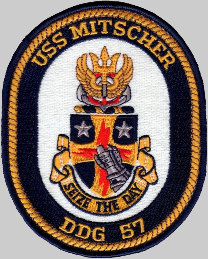 ddg-57 uss mitscher patch insignia crest destroyer us navy 02p