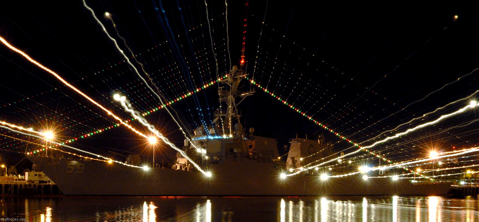 ddg-59 uss russell guided missile destroyer us navy 35 christmas lights