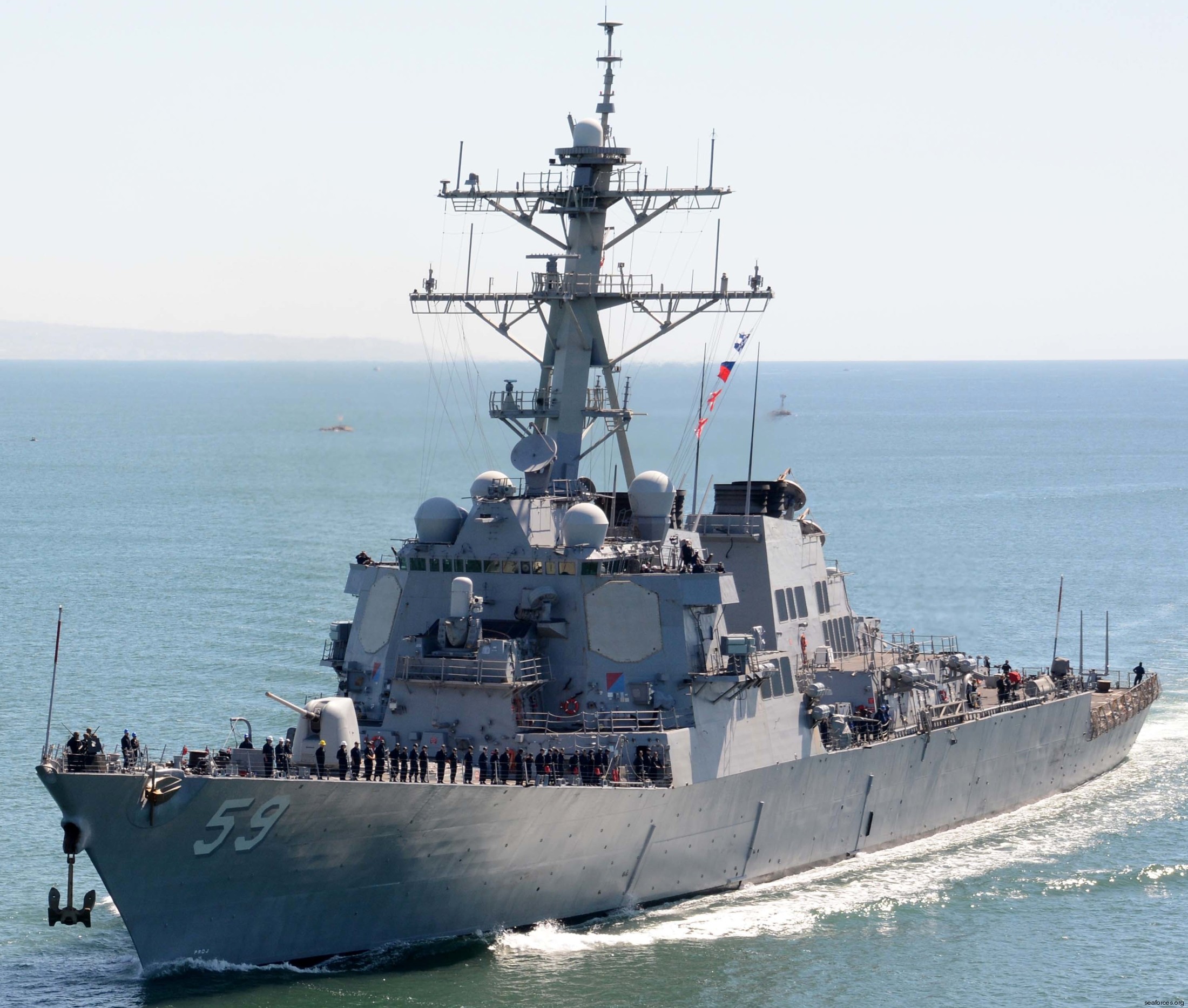 ddg-59 uss russell arleigh burke class guided missile destroyer us navy aegis 60