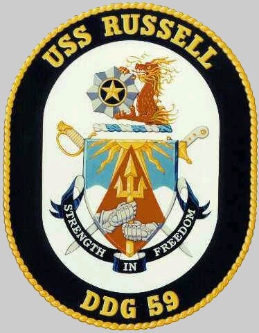 ddg-59 uss russell insignia crest patch badge destroyer us navy 04