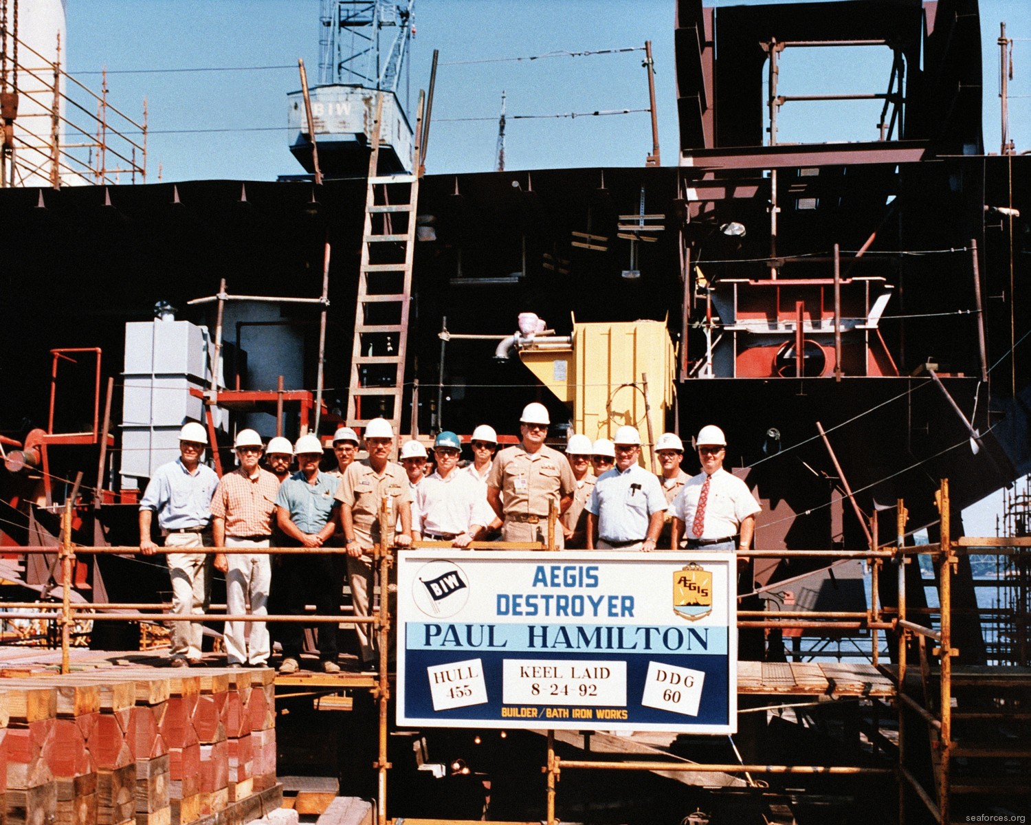 ddg-60 uss paul hamilton guided missile destroyer us navy 55 keel laying ceremony bath iron works maine